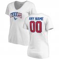 Houston Texans NFL Pro Line by Fanatics Branded Women's Any Name & Number Banner Wave V-Neck T-Shirt â€“ White