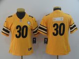 Women Nike Steelers #30 James Conner yellow Color Rush Limited Jersey-Inverted version