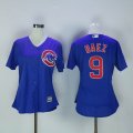 2016 Chicago Cubs #9 Javier Baez blue women Authentic Collection Jersey