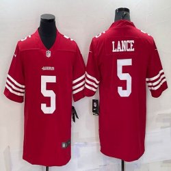 Nike San Francisco 49ers #5 Trey Lance red color Rush Limited Jersey