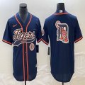 Nike Detroit Tigers blank blue Majestic baseball jerseys Joint name-BD