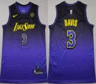 Nike Los Angeles Lakers #3 Anthony Davis purple nba jerseys city version