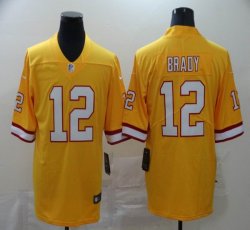 Nike Tampa Bay Buccaneers #12 Tom Brady Yellow Color Rush Limited jersey-BD