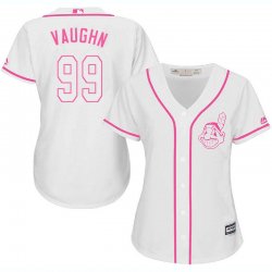 2017 Women Cleveland Indians Rick Vaughn 99# white majestic mlb jersey