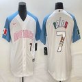 2023 World Cup Mexico #7 Julio Urias white skyblue majestic baseball jerseys 30