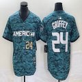 American League #24 #24 Ken Griffey Jr. Nike Teal 2023 MLB All-Star Game Vapor Premier Elite Player Jersey 02