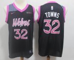 Minnesota Timberwolves #32 Karl-Anthony Towns Dark purple nike new nba jersey-S8