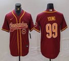 Washington Commanders #99 Chase Young red baseball jersey Joint Name