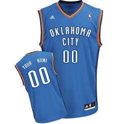 Oklahoma City Thunder Custom blue adidas Road Jersey for sale