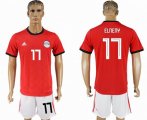 2018 World Cup Egypt team #17 ELNENY red soccer jersey home