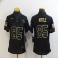 Women Nike 49ers #85 George Kittle black Salute To Service Limited Jersey-BD