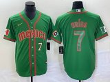 2023 World Cup Mexico #7 Julio Urias green red majestic baseball jerseys 70