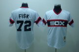 Chicago White Sox FISK 72# white mlb jersey