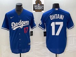 Los Angeles Dodgers #17 Shohei Ohtani Nike blue majestic baseball Jersey 01