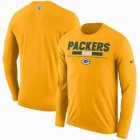 Men's Green Bay Packers Nike Gold Sideline Legend Staff Performance Long Sleeve T-Shirt