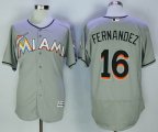 Florida Marlins #16 Jose Fernandez gray Flexbase Authentic Collection Jersey