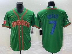 2023 World Cup Mexico #7 Julio Urias green red majestic baseball jerseys 58