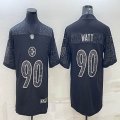 Nike Pittsburgh Steelers #90 T. J. Watt black Color Rush Limited Jersey Reflective version