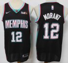 Nike Memphis Grizzlies 12 Ja Morant black nba basketball jerseys-S8