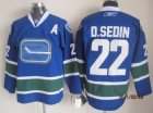 NHL JERSEYS Vancouver Canucks 22# D.SEDIN blue