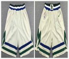 Milwaukee Bucks beige nba shorts-XD