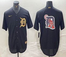 Nike Detroit Tigers blank black majestic baseball jerseys 02