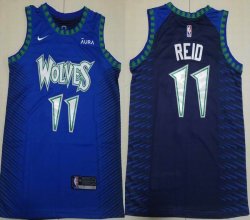 Nike Minnesota Timberwolves #11 Naz Reid dark blue basketball jerseys city version -XD