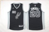 2015 San Antonio Spurs #20 Manu Ginobili Black NBA basketball Jerseys