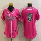 Women Nike Oakland Raiders blank pink baseball jerseys Joint name-BD 01