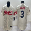 Nike Los Angeles Angels #3 Taylor Ward beige Flexbase Authentic Collection Jersey