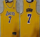 Nike NBA Los Angeles Lakers #7 Carmelo Anthony yellow nba basketball Jersey 75th-XD