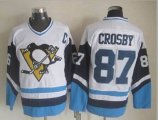 CCM Pittsburgh Penguins #87 Sidney Crosby throwback White blue nhl jerseys