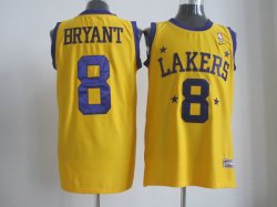 Los Angeles Lakers #8 Kobe Bryant Yellow NBA Jersey