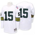 Green Bay Packers #15 Bart Starr White Throwback Jersey