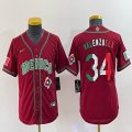 Youth 2023 World Cup Mexico #34 Fernando Valenzuela red blank majestic baseball jerseys 15