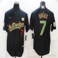 Nike Los Angeles Dodgers #7 Julio Urias black green majestic baseball jersey-BD