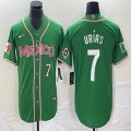 2023 World Cup Mexico #7 Julio Urias green red majestic baseball jerseys 190