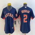 Women Nike Houston Astros #2 Alex Bregman blue majestic baseball jerseys 01