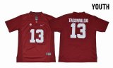 Youth 2018 Season Alabama Crimson Tide 13 Tua Tagovailoa Playoff Diamond Football red Jersey