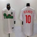 Nike Philadelphia Phillies #10 J.T. Realmuto white majestic baseball jerseys Joint name-BD