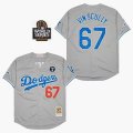 Los Angeles Dodgers #67 Honor Vin Scully gray Throwback baseball Jerseys-SG