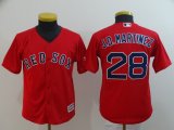 Youth Boston Red Sox #28 J.D.Martinez red majestic baseball Jersey