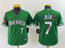 Youth 2023 World Cup Mexico #7 Julio Urias green majestic baseball jerseys 16