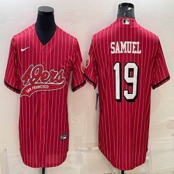 Nike 49ers #19 Deebo Samuel red baseball jerseys Joint name-BD 01