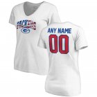 Green Bay Packers NFL Pro Line by Fanatics Branded Women's Any Name & Number Banner Wave V-Neck T-Shirt â€“ White