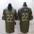 Nike Dallas Cowboys #22 E.Smith green 2021 Salute to Service Limited Jersey-BD