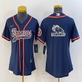 Women Nike Denver Broncos blank blue baseball jerseys Joint name-BD 01