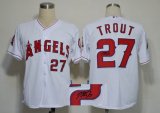 anaheim angels mike trout #27 white mlb Signature jerseys