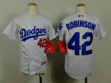 Los Angeles Dodgers 42 Jackie Robinson white kids baseball jerseys