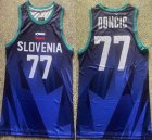 Dallas Mavericks #77 Luca Doncic blue nba jersey Tokyo Olympics-LC